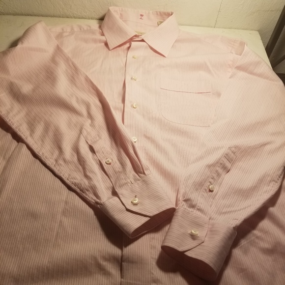 Tommy Bahama Pink Striped Mens Shirt Size 17 34-35 - Picture 8 of 8